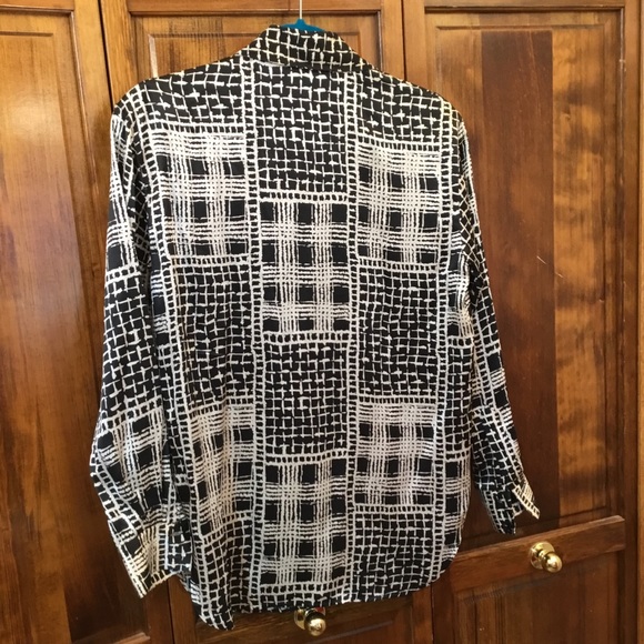 Cache button down silk shirt, size P - Picture 3 of 3